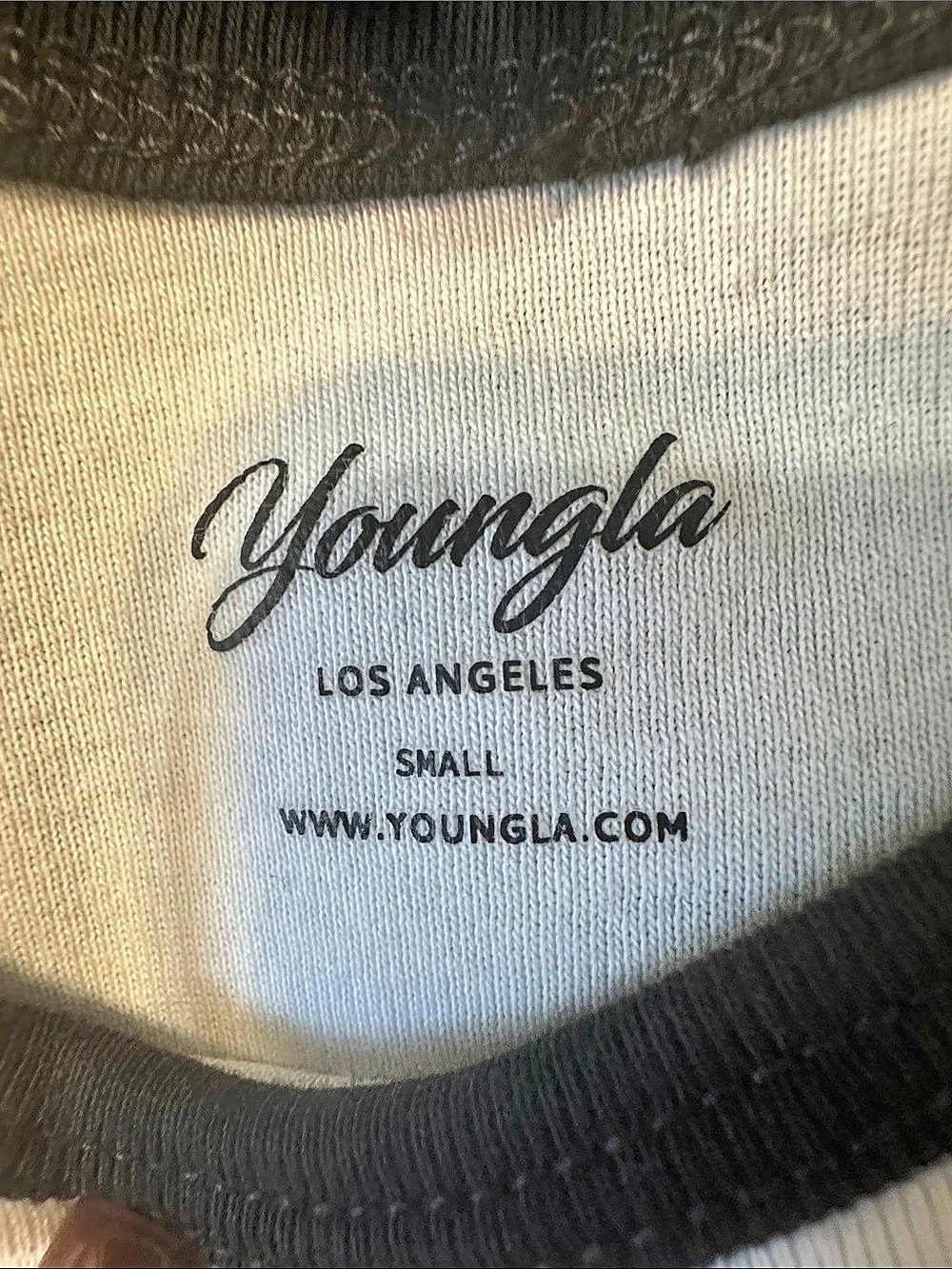 YoungLA Gold'Small Gym Ringer Baby Tee - Picture 4 of 5